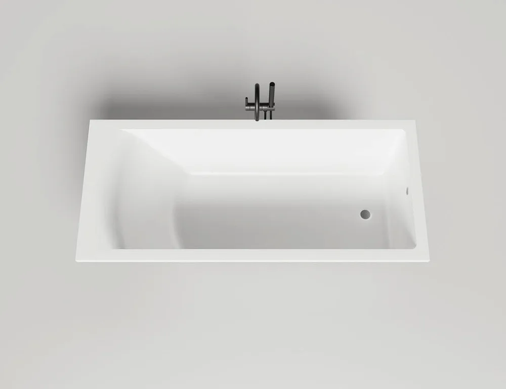 Ванна из искусственного камня Salini Cascata S-Sense 180x80 см, встраиваемая, матовая белая, на ножк Sancos — официальный сайт