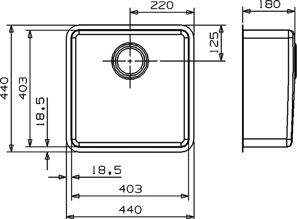 Мойка кухонная Reginox Ohio Cuadrat LUX OKG L 40x40 сталь Sancos — официальный сайт