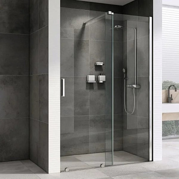 Душевая дверь в нишу Abber Komfort AG90120 120 см, профиль черный, стекло прозрачное