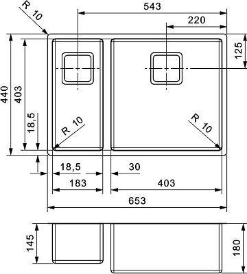 Мойка кухонная Reginox Texas + LUX L 40x40 18x40 сталь