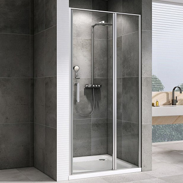 Душевая дверь в нишу Abber Sonnenstrand AG04110S 110 см, профиль хром, стекло прозрачное