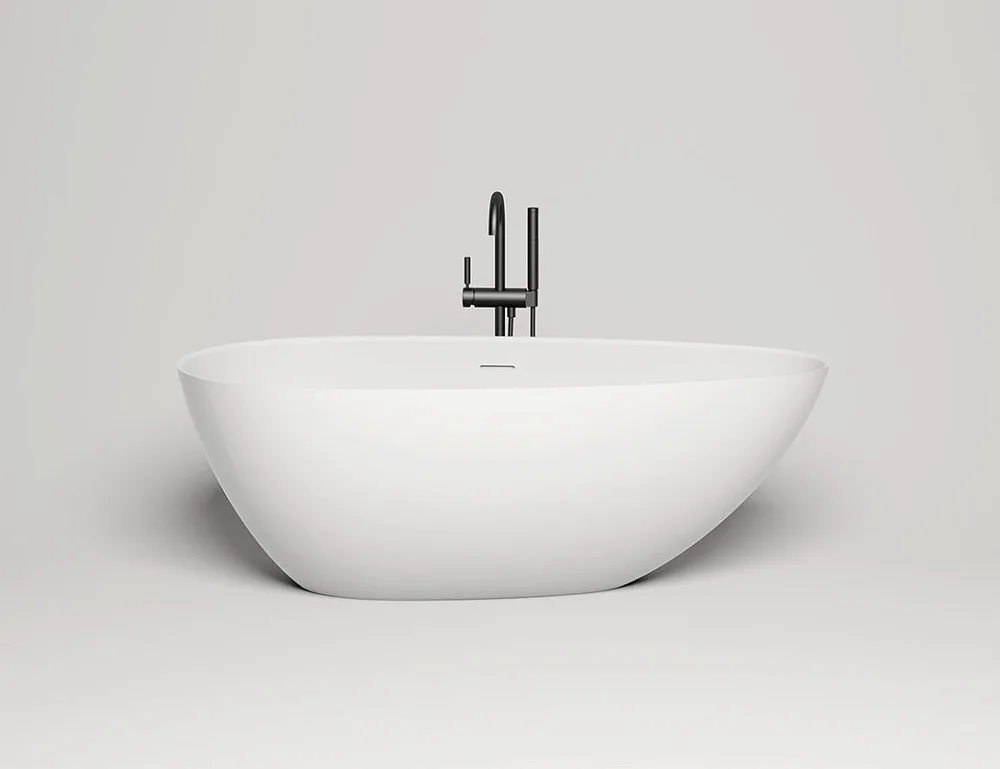 Ванна из искусственного камня Salini Paola In S-Stone 170x80 см, отдельностоящая, матовая белая, ова Sancos — официальный сайт