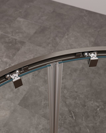Душевой уголок Cezares Molveno R 22 90+20 C GM IV 110х110 см, профиль оружейная сталь, стекло прозра