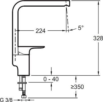 Смеситель для кухни Jacob Delafon Aleo E72360-CP