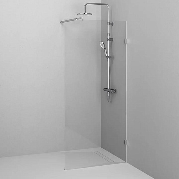 Душевая перегородка AM.PM X-Joy W94WI-90-F1-MTE 90x195, фурнитура хром, стекло прозрачное