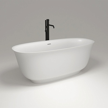 Ванна из искусственного камня Plumberia Selection Seta 170x75 см, отдельностоящая, матовая белая, ов