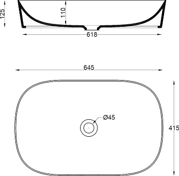 Накладная раковина ArtCeram Ghost GHL002 65 см
