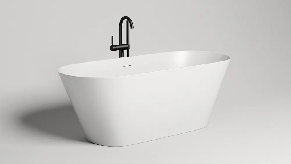 Ванна из искусственного камня Salini Mona S-Stone 170x70 см, отдельностоящая, матовая белая, овальна Sancos — официальный сайт
