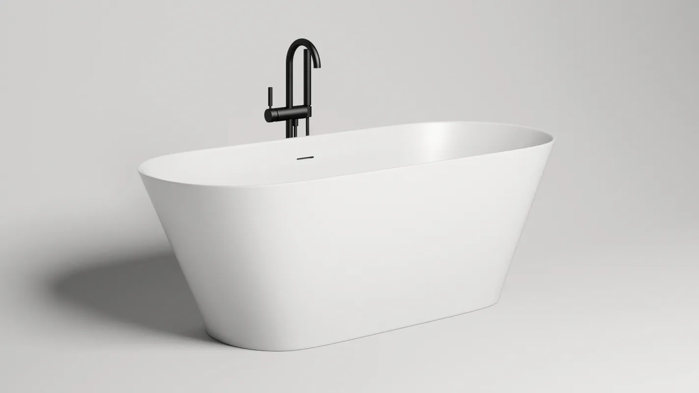 Ванна из искусственного камня Salini Mona S-Sense 170x70 см, отдельностоящая, белая, овальная, с дон Sancos — Оригинал