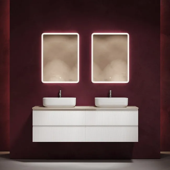 Тумба с раковиной Sancos Snob T 160 bianco, столешница бежевая TT160A2X, раковина CN5043 Sancos — Оригинал