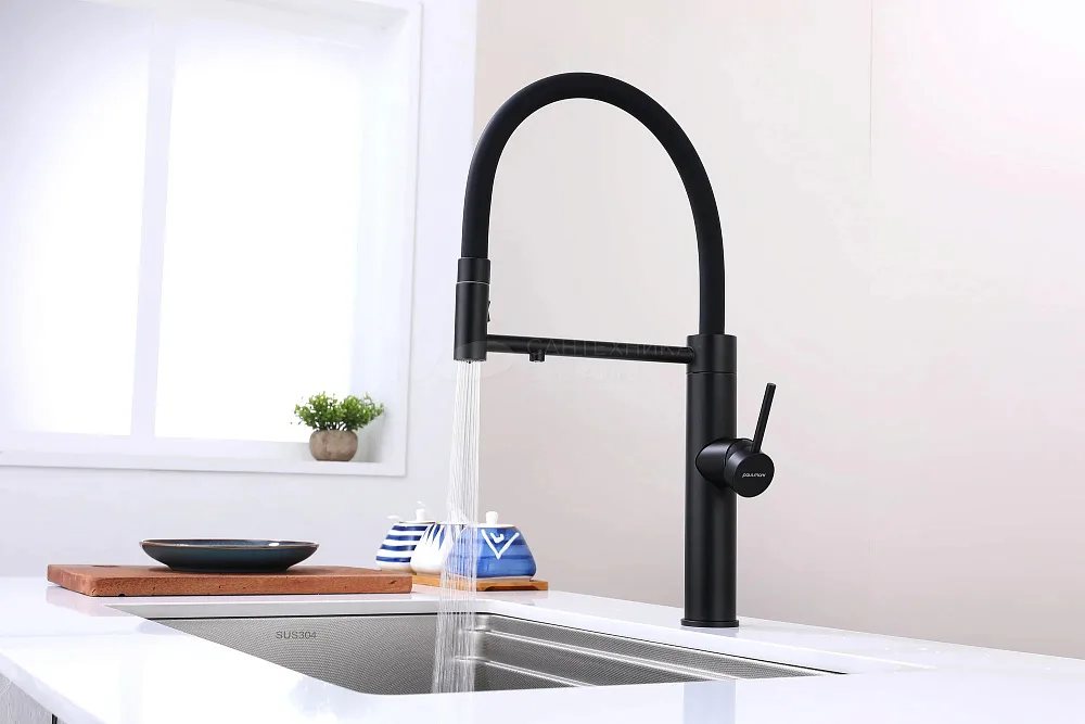 Смеситель для кухни Paulmark Ganymede Ga213199-AN с гибким изливом, антрацит Sancos — официальный сайт
