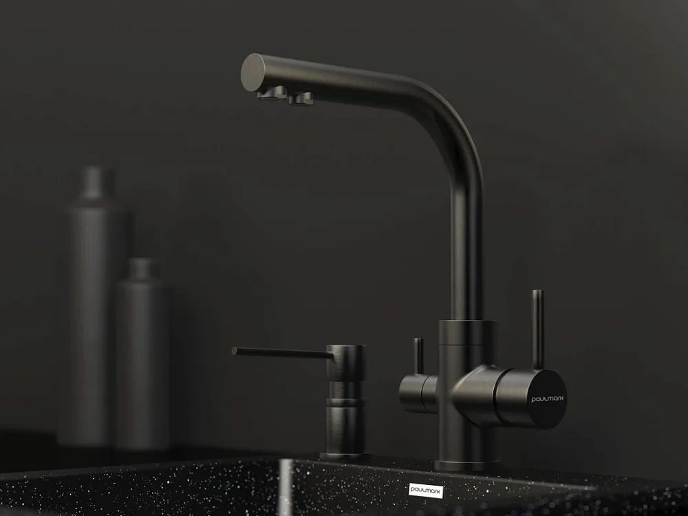 Дозатор для кухонной мойки Paulmark Kraft D003-GM вороненая сталь Sancos — официальный сайт