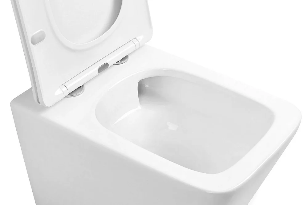 Унитаз подвесной Abber Rechteck AC1201T безободковый, с микролифтом, белый Sancos — официальный сайт