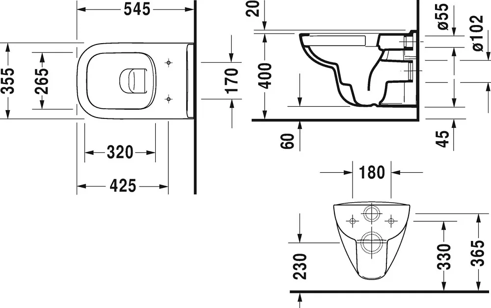 Унитаз подвесной Duravit D-code 45700900A1 Sancos — официальный сайт