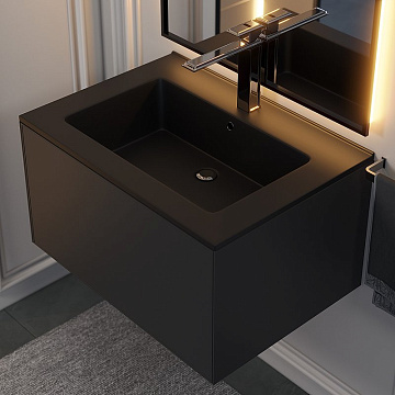 Мебельная раковина Uperwood Parma Quartz 291003000 65 см, матовая черная, уголь