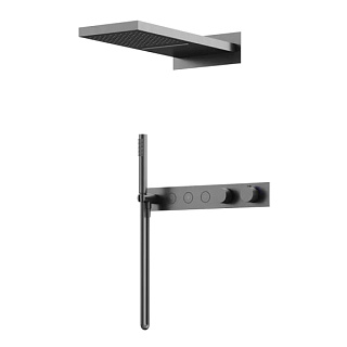 Душевой комплект Sancos Linn SC9023GG С ВНУТРЕННЕЙ ЧАСТЬЮ, вороненая сталь