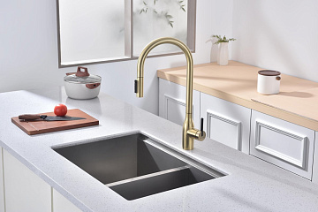 Смеситель для кухни Paulmark Universal Un213880-SBG светлое брашированное золото