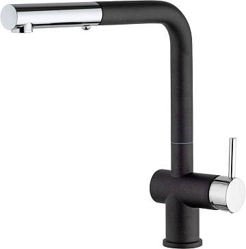 Смеситель для кухни Paini Cox HD44566CR1KM с выдвижной лейкой, metallic black