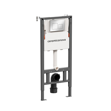 Система инсталляции для унитазов Ceramicanova Balance CN121002CH, кнопка Square глянцевый хром