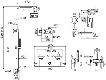 Комплект для ванной Plumberia Selection Ixo KITZXO6302CR210 С ВНУТРЕННЕЙ ЧАСТЬЮ, хром