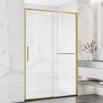 Душевая дверь в нишу Vincea Slim Soft VDS-1SS110CLG 110 см, профиль брашированное золото, стекло про
