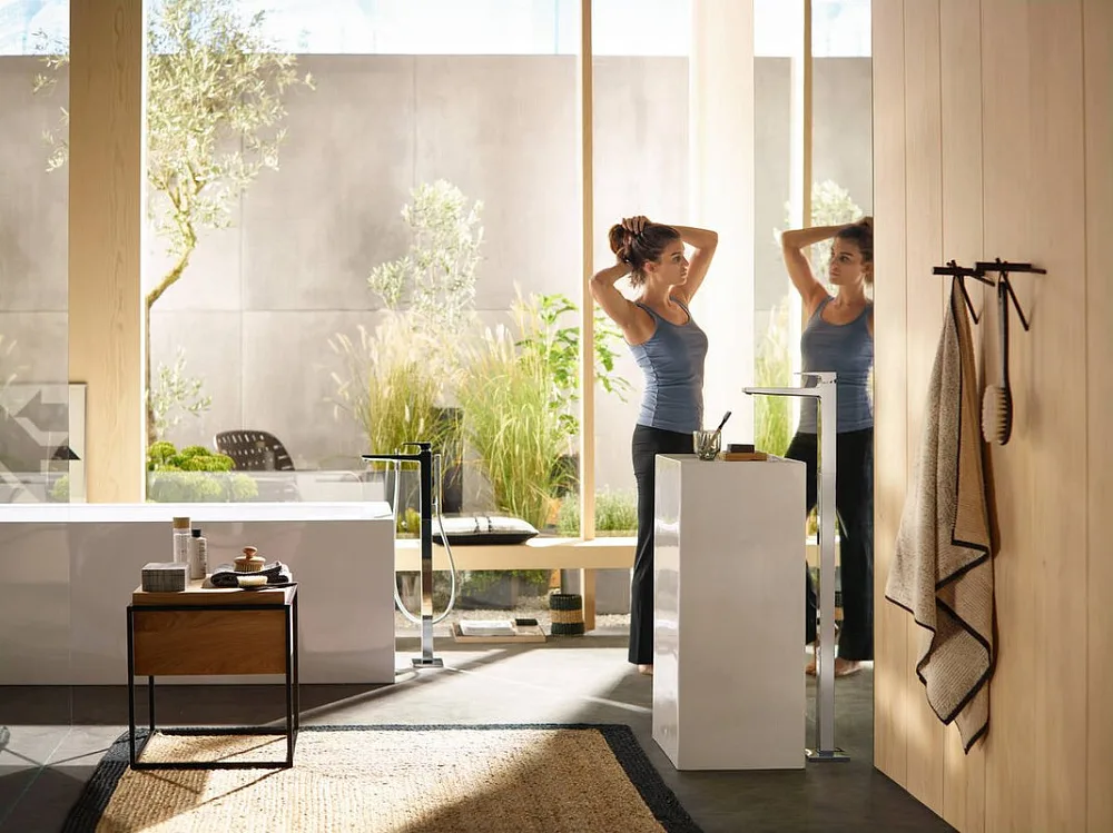 Напольный смеситель для раковины Hansgrohe Metropol 32530000, хром Sancos — официальный сайт