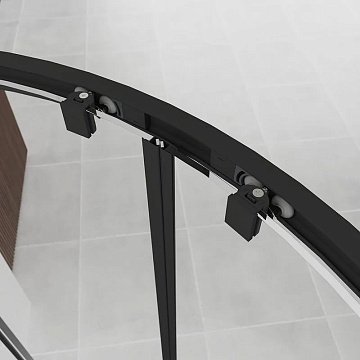 Душевой уголок Veconi Evo 200 B 80х80 см, профиль матовый черный, стекло прозрачное