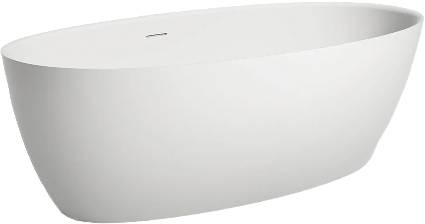 Ванна из искусственного камня Salini Alda 170x80 см, отдельностоящая, матовая белая, овальная, со сл Sancos — Оригинал