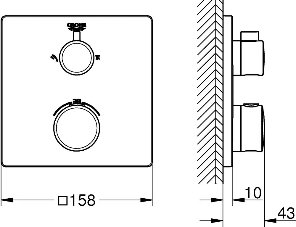 Термостатический смеситель встраиваемый Grohe Grohtherm 24079000 для душа Sancos — официальный сайт