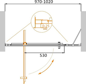 Душевая дверь в нишу Cezares Molveno BA 11 80+20 C Cr IV