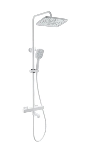 Душевая стойка Wonzon & Woghand STAY 2 WW-B3016-T1-MW, матовая белая
