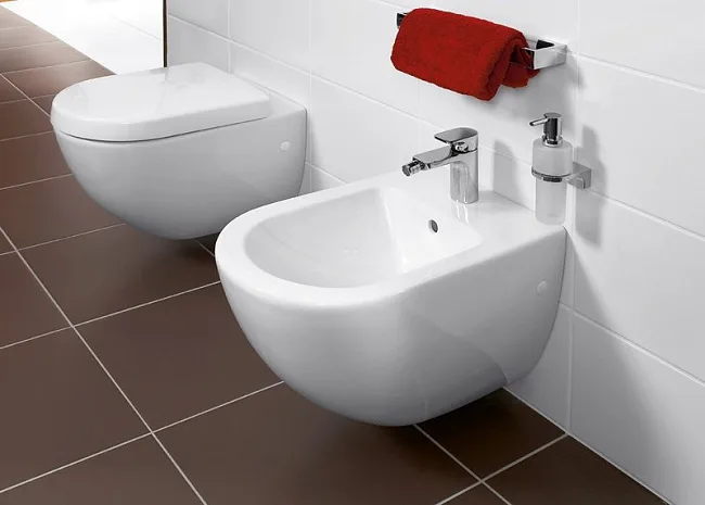 Биде подвесное Villeroy & Boch Subway 2.0 5400 00R1 alpin, Сeramicplus Sancos — Оригинал