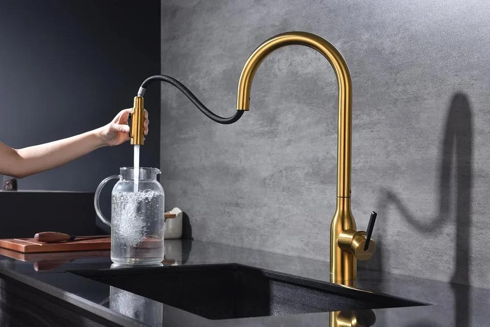 Смеситель для кухни Paulmark Universal Un213880-BG брашированное золото Sancos — официальный сайт