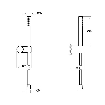 Душевой гарнитур VitrA Origin A45543, хром