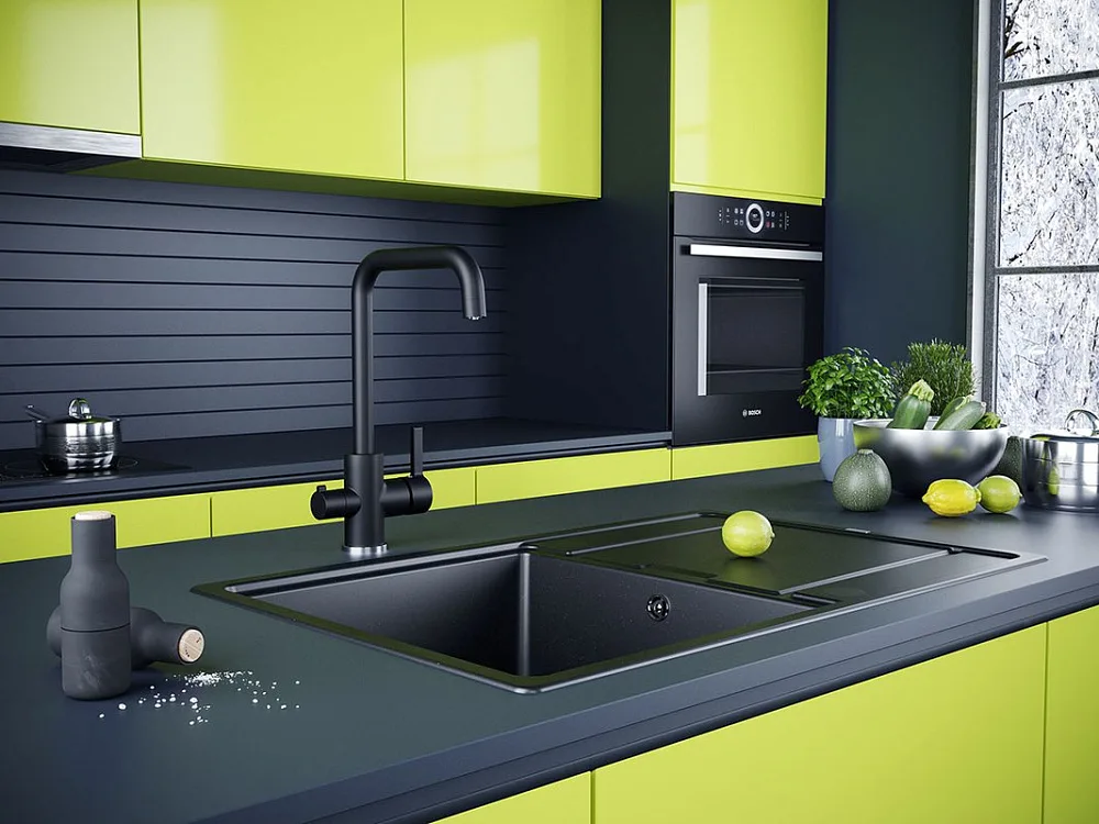 Смеситель для кухни Paulmark Logas Lo213021-401TB антрацит Sancos — официальный сайт