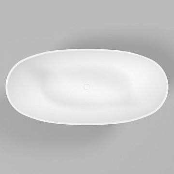 Ванна из искусственного камня WHITECROSS Onyx B 160x75 см, отдельностоящая, матовая белая, овальная,