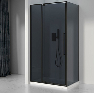 Душевой уголок Black&White Stellar Wind S818 BG 100х80, профиль черный, стекло тонированное