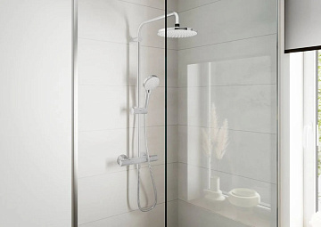 Душевая стойка Hansgrohe Vernis Shape 26318000 Showerpipe 200 1jet Green, с термостатом, хром