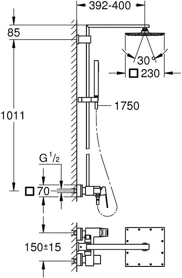 Душевая стойка Grohe Euphoria Cube 23147001