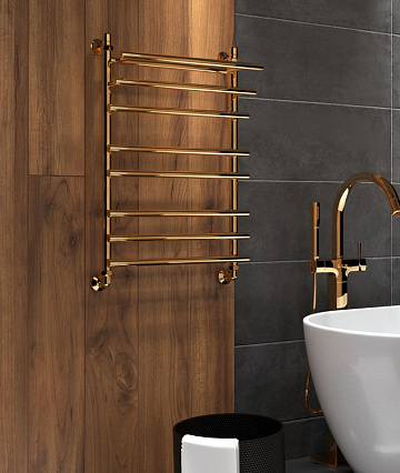 Полотенцесушитель водяной Indigo Just Shelf LJSHW80-50GDK3, золотой