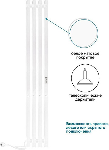 Полотенцесушитель электрический Indigo Style 4 PRO LSPRE120-18WMRt 120х18, белый матовый