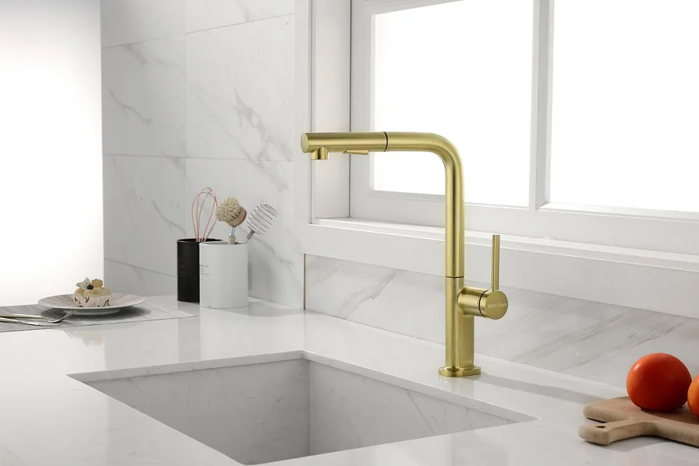 Смеситель для кухни Paulmark Neo Ne214419-BG брашированное золото Sancos — официальный сайт