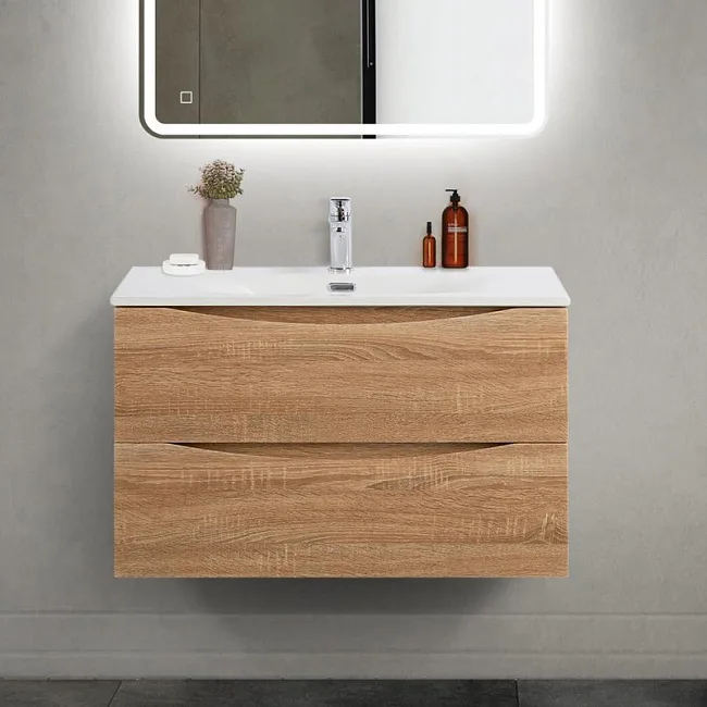 Тумба под раковину без столешницы BelBagno Marino-cer-mini 80 подвесная, rovere bianco Sancos — Оригинал