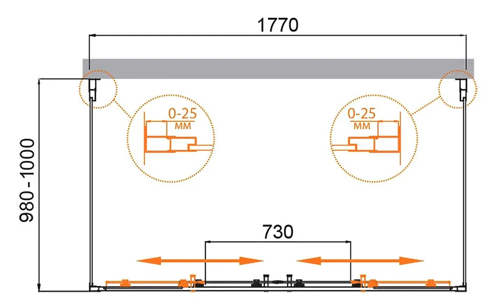 Душевой уголок Cezares Molveno AH 2+2 180+100 C Cr IV 180х100 см, профиль хром, стекло прозрачное Sancos — официальный сайт