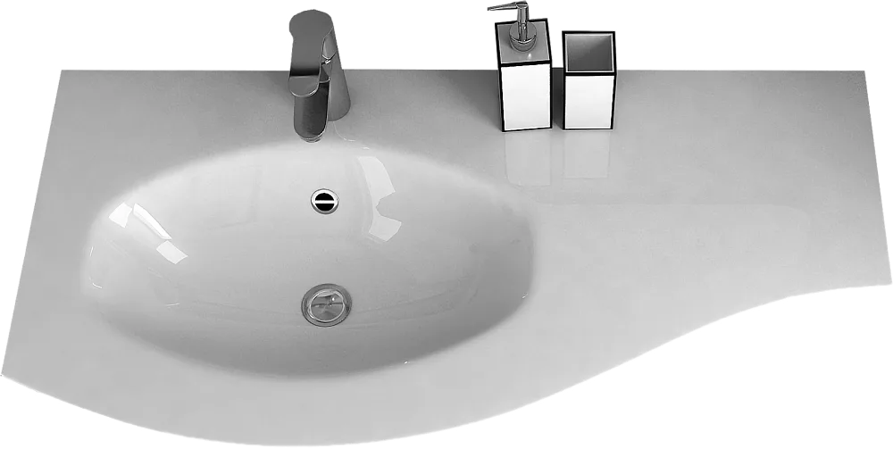 Мебельная раковина Cezares 50153 104х52 L bianco Sancos — официальный сайт