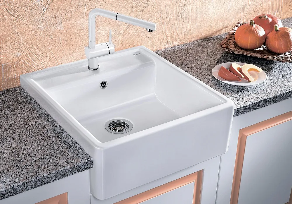 Мойка кухонная Blanco Panor белая глянцевая, одно отверстие Sancos — официальный сайт