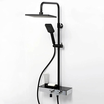 Душевая стойка Wasserkraft Thermo A11401, черная матовая