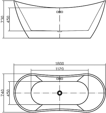 Акриловая ванна Swedbe Vita Vita 180x75 см, 8803