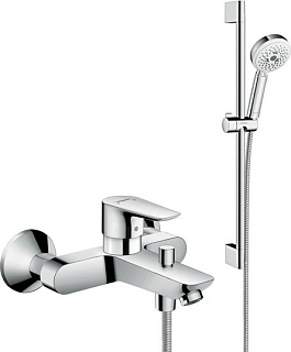 Смеситель для ванны с душем Hansgrohe Talis E 71740000, + Душевой гарнитур Hansgrohe Crometta 100 Mu