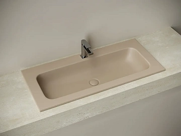 Мебельная раковина Ceramicanova Grace прямоугольная c отверстием под смеситель CN7013MC капучино